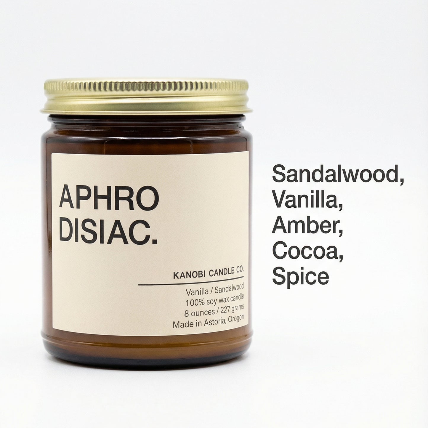 APHRODISIAC cozy soy candle fragrance notes