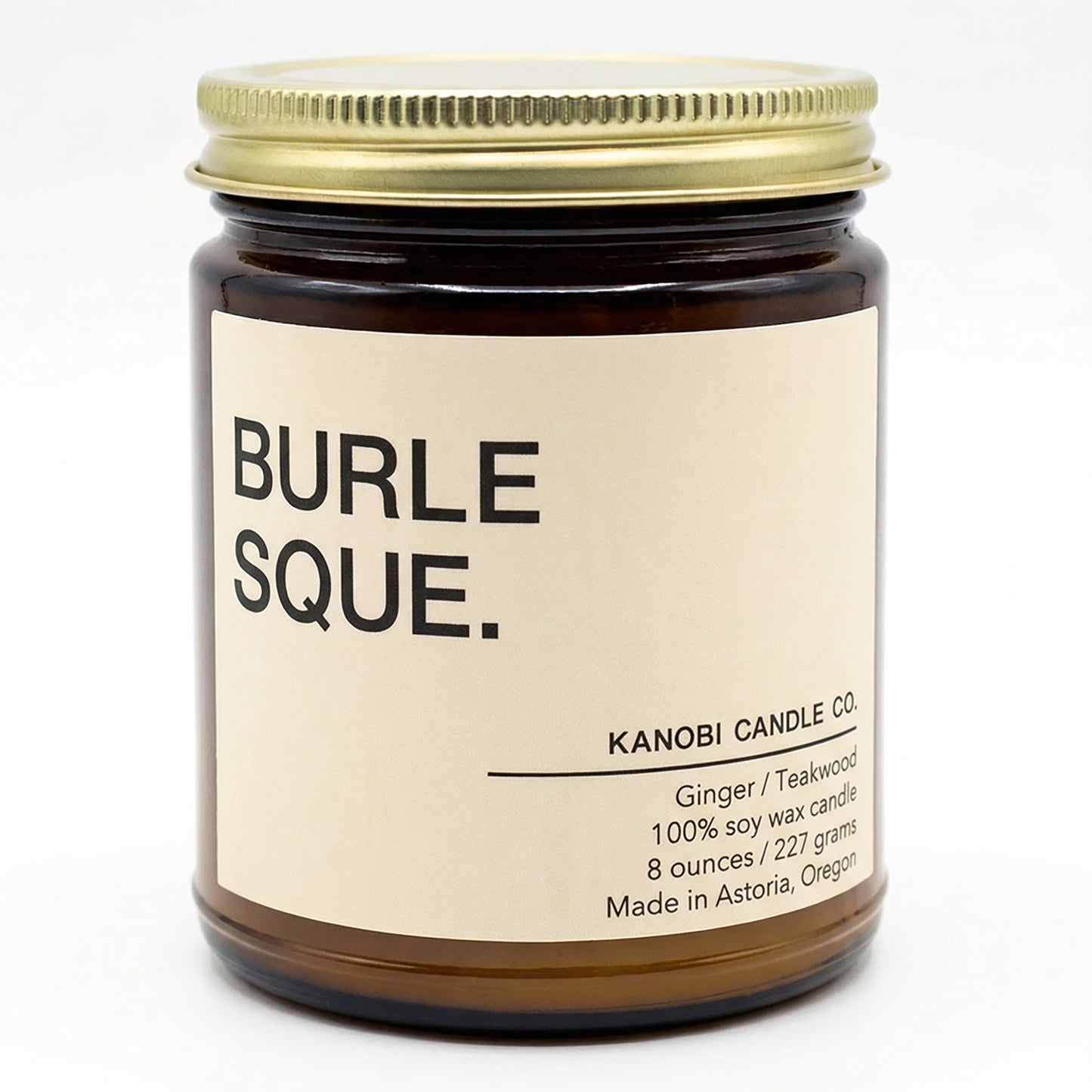 BURLESQUE hand-poured soy candle spicy seductive scent amber jar