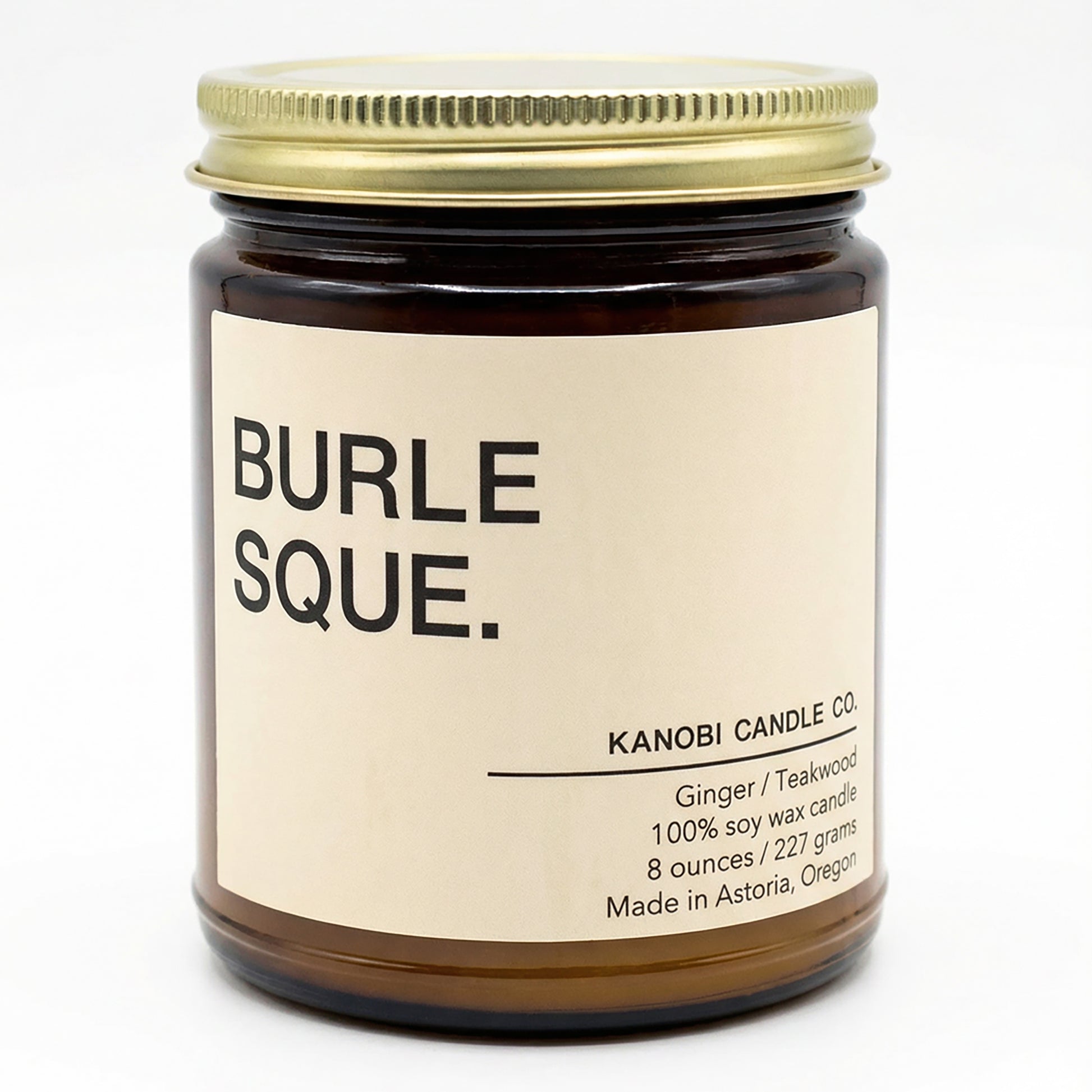 BURLESQUE hand-poured soy candle spicy seductive scent amber jar