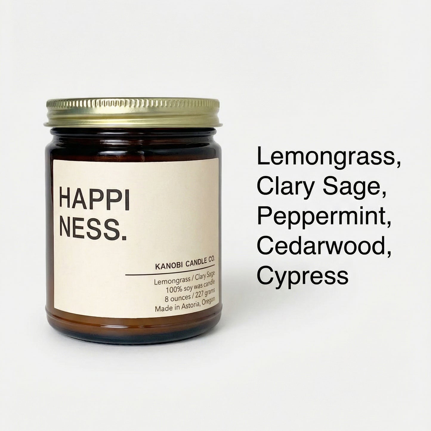 HAPPINESS citrus soy candle fragrance notes