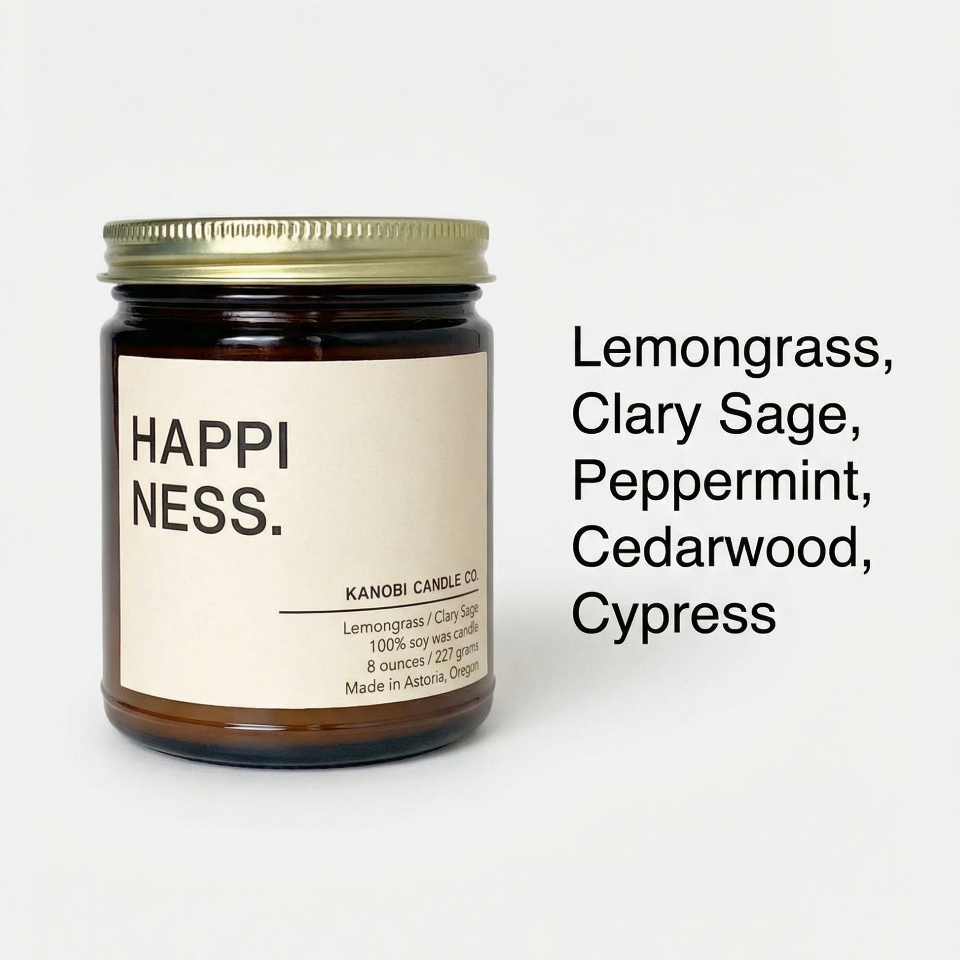 HAPPINESS citrus soy candle fragrance notes