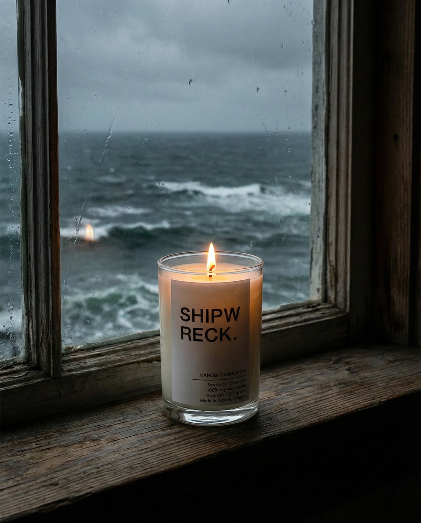 Shipwreck coastal soy candle inspired by the Pacific Ocean