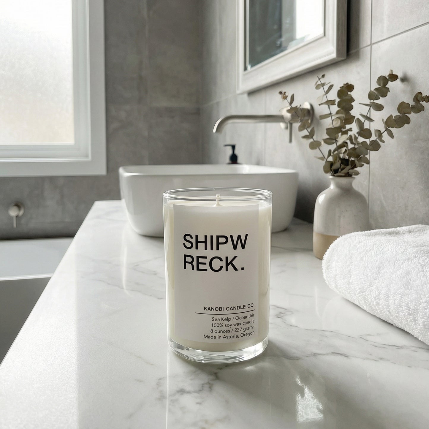 Shipwreck hand-poured soy candle scent of the sea