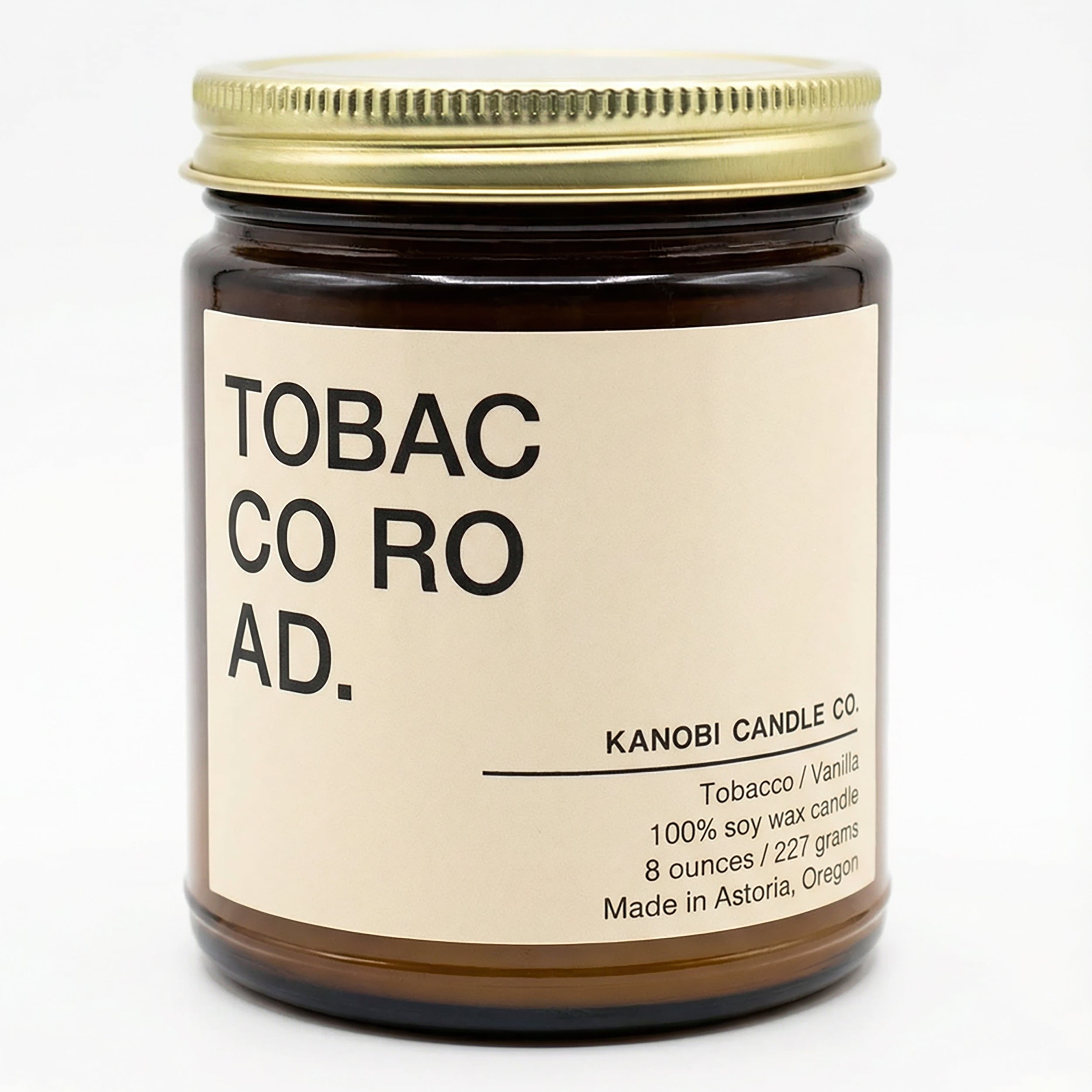 Hand-Poured Soy Candle – TOBACCO ROAD Cozy Tobacco Scent – Kanobi